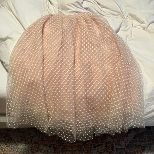 J. Crew Collection limited-edition tulle midi skirt in polka dot, raw cashew, 0